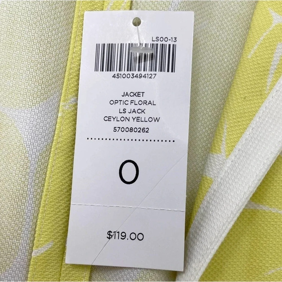 Chico's Blazer Womens Small Yellow Optic Floral Jacket Ceylon Jacket Ladies - Picture 3 of 7